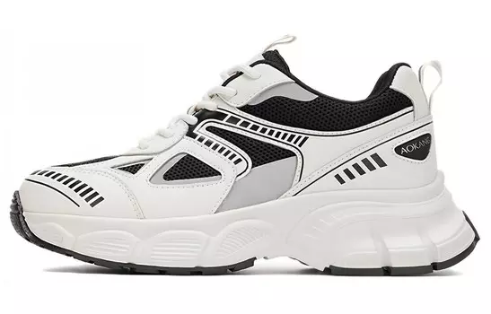 Кроссовки женские толстые низкие бежевый/черный Aokang