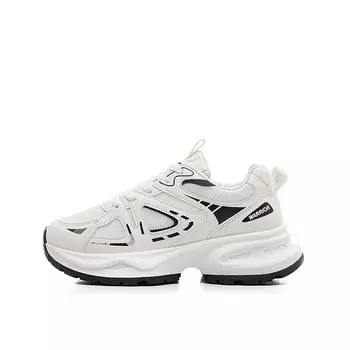 Кроссовки женские толстые низкие бежевый/черный Warrior