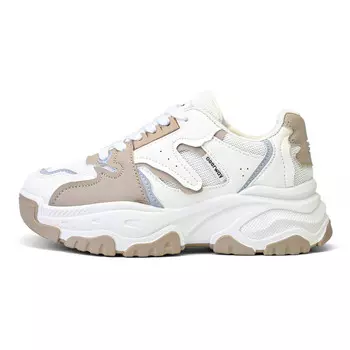 Кроссовки женские толстые низкие бежевый цвета хаки Deerway