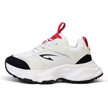 Кроссовки женские толстые низкие бежевый/красный Deerway