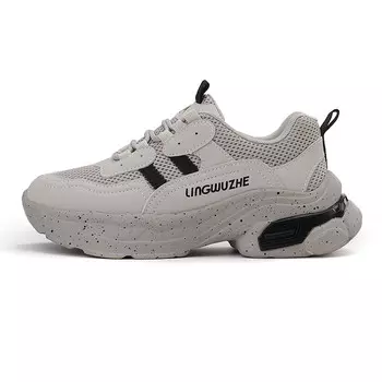 Кроссовки женские толстые низкие бежевый Lingwuzhe