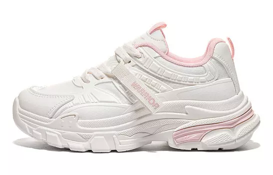 Кроссовки женские толстые низкие бежевый/розовый Warrior