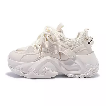 Кроссовки женские толстые низкие бежевый Shen Linsen