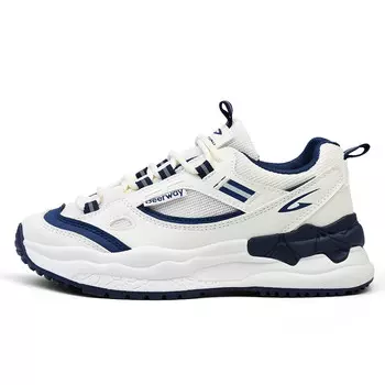 Кроссовки женские толстые низкие бежевый/синий Deerway