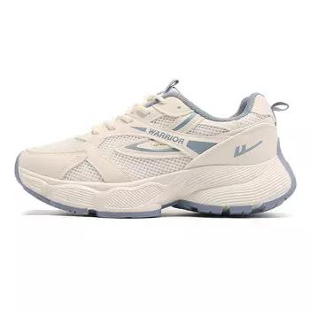Кроссовки женские толстые низкие бежевый/синий Warrior 1927