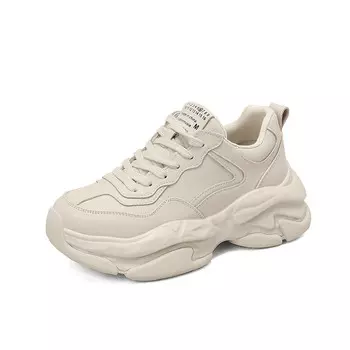 Кроссовки женские толстые низкие бежевый Yikefei