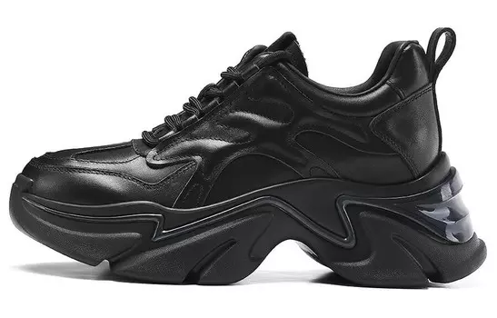 Кроссовки женские толстые низкие Bosssunwen, черный