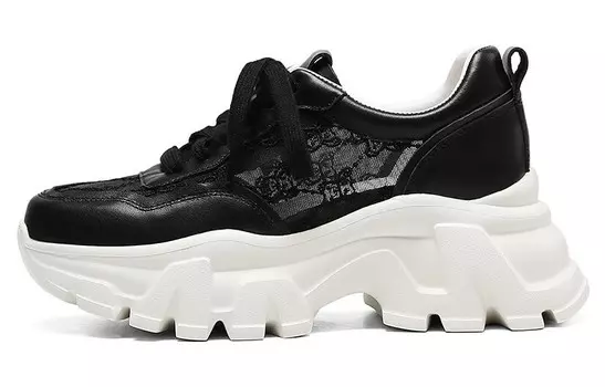 Кроссовки женские толстые низкие Bosssunwen, черный