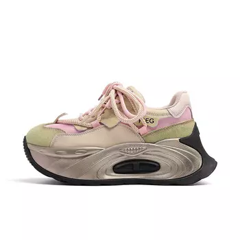 Кроссовки женские толстые низкие Burgely, зеленый