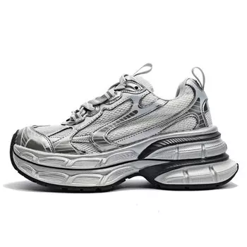 Кроссовки женские толстые низкие Central&Kitty, цвет Gunmetal