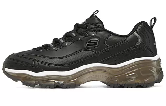 Кроссовки женские толстые низкие черно-белые Skechers