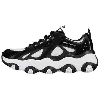 Кроссовки женские толстые низкие черные/белые Skechers
