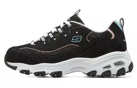 Кроссовки женские толстые низкие черные/белые Skechers