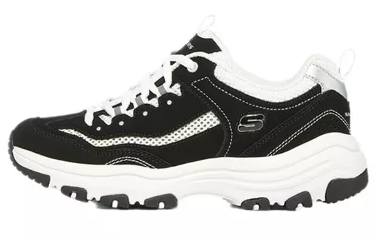 Кроссовки женские толстые низкие черные/белые Skechers