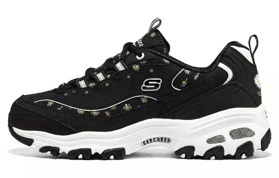 Кроссовки женские толстые низкие черные/белые Skechers