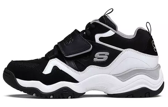 Кроссовки женские толстые низкие черные/белые Skechers