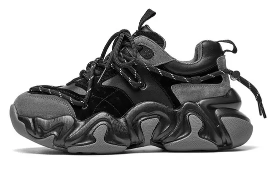 Кроссовки женские толстые низкие черные/серые Beau Today