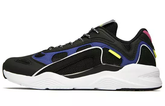 Кроссовки женские толстые низкие черные/синие Xtep