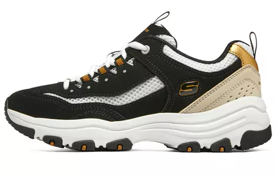 Кроссовки женские толстые низкие черные/золотые/белые/коричневые Skechers