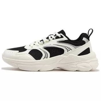 Кроссовки женские толстые низкие черный/белый 361°