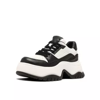 Кроссовки женские толстые низкие черный/белый Jooc