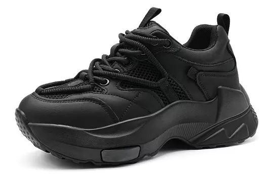 Кроссовки женские толстые низкие черный Eblan