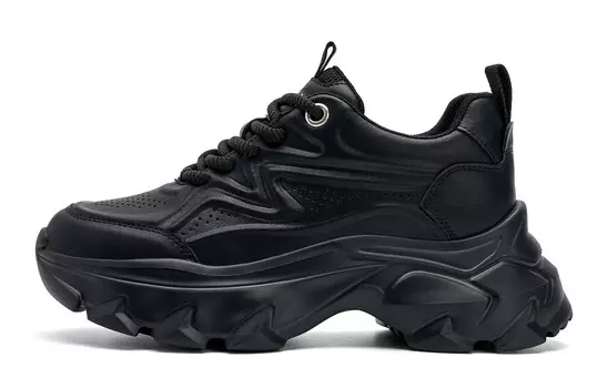 Кроссовки женские толстые низкие черный Eblan