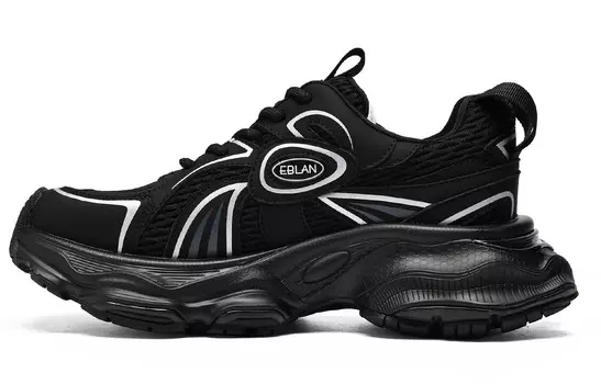 Кроссовки женские толстые низкие черный Eblan