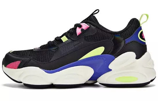 Кроссовки женские толстые низкие черный/розовый 361°