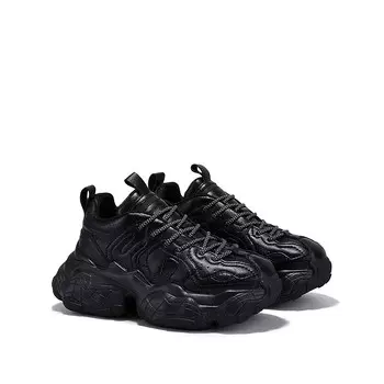 Кроссовки женские толстые низкие черный Selaiya