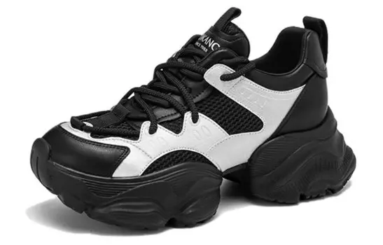 Кроссовки женские толстые низкие черный серебряный Aokang