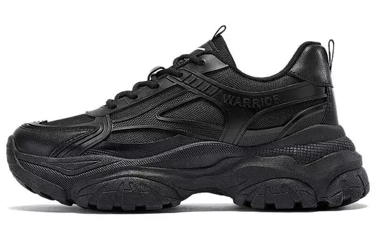 Кроссовки женские толстые низкие черный Warrior