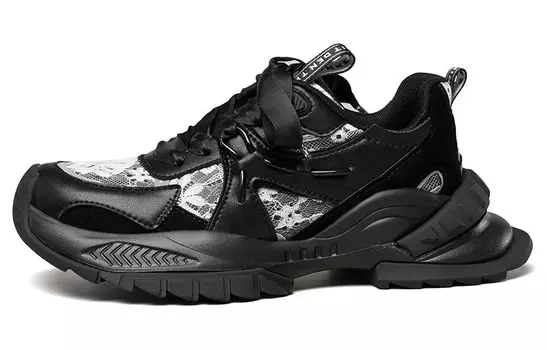 Кроссовки женские толстые низкие черный Yearcon