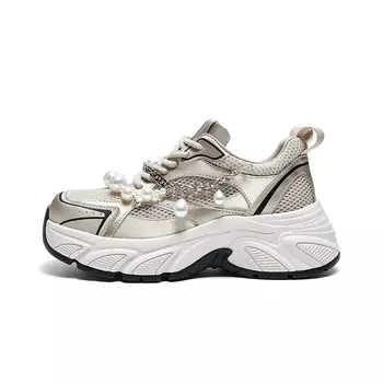 Кроссовки женские толстые низкие Cherykally, белый