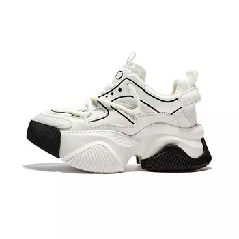 Кроссовки женские толстые низкие Cherykally, черный/белый