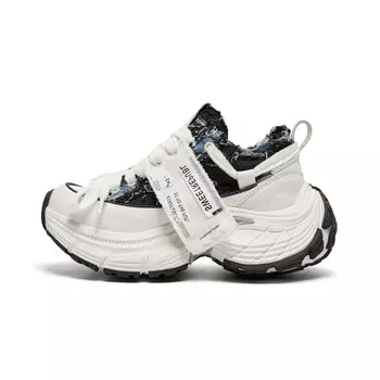 Кроссовки женские толстые низкие Cherykally, черный/синий