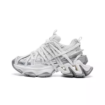 Кроссовки женские толстые низкие Cherykally, серебряный