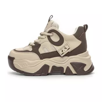 Кроссовки женские толстые низкие Chovo, цвет Light Coffee