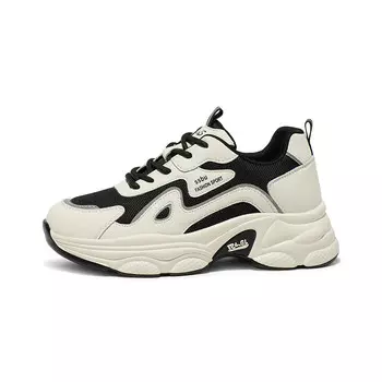 Кроссовки женские толстые низкие Coup De Foudre, бежевый/черный