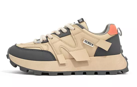 Кроссовки женские толстые низкие, цвет рис/серый/хаки/коричневый Humanism 1986