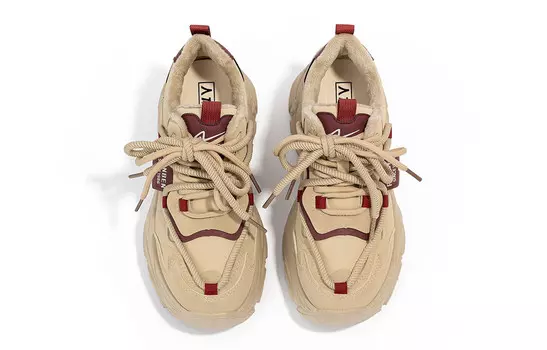 Кроссовки женские толстые низкие цвета хаки Humanism 1986