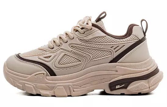 Кроссовки женские толстые низкие цвета хаки коричневый Warrior