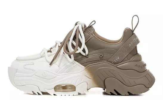 Кроссовки женские толстые низкие цвета хаки пиньинь белый Vittorio Ventura