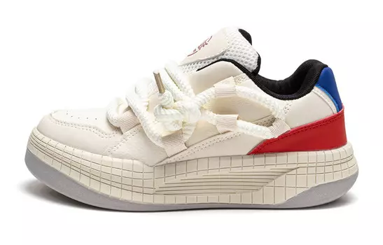 Кроссовки женские толстые низкие Dafu Leaps Forward, белый/черный