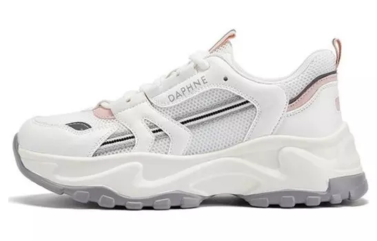 Кроссовки женские толстые низкие Daphne, белый/розовый