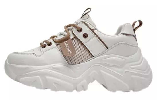 Кроссовки женские толстые низкие Daphne, бежевый/черный