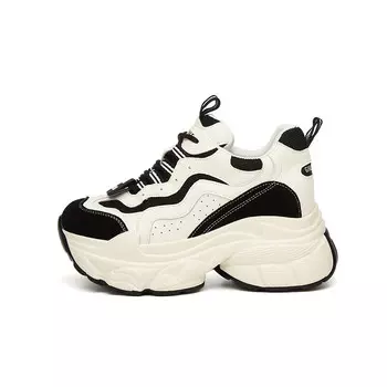 Кроссовки женские толстые низкие Daphne, бежевый/черный