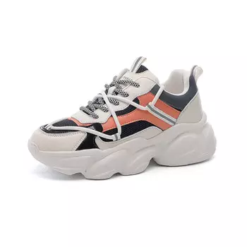 Кроссовки женские толстые низкие Daphne, бежевый/оранжевый