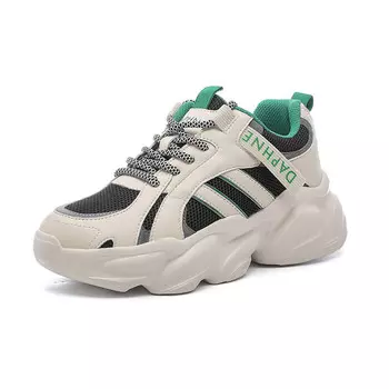 Кроссовки женские толстые низкие Daphne, бежевый/серый