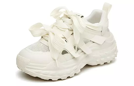 Кроссовки женские толстые низкие Daphne, бежевый/зеленый